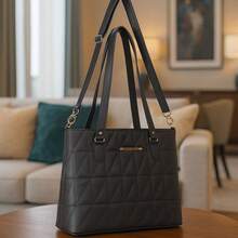 Women's Crossbody Shoulder Bag Large Shopper Bag College Work And Everyday - màu đen - Xem 2