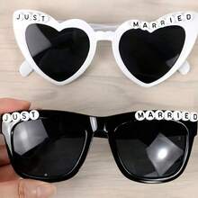 1/2件/套 新婚太阳镜，婚礼新娘装饰，新郎新娘眼镜，伴娘礼物，单身派对装饰，伴娘眼镜，伴娘礼物，黑白正式礼服，新娘婚纱，婚礼用品