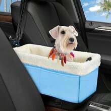 Dog Car Seat For Small Dogs, Center Console Dog Car Seat With Metal Frame &Amp; Double Protection Seat Belts, Pet Booster Seat With Safety Leash And Storage Pocket For Pets Dogs Cats, Grey - ColorC - 查看 1