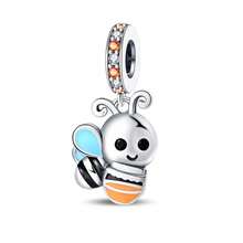 1Pc Silver Plated Silver Color Lovely Honey Bee Honeycomb Dangle Charm Suitable For Bracelet Necklace Keychain Diy Jewelry Making Beads Pendant Gift For Girl Daily Wear Women Jewellery