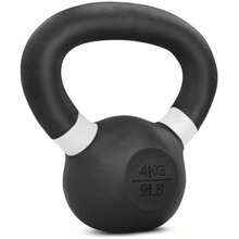 Powder Coated Cast Iron Kettlebell Strength Training Kettlebells Weight Set For Full Body Workout, Home Gym - A - White - 4 KG - 9 LB - View 2
