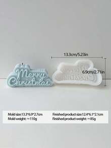 1pc Christmas Blessing Silicone Mold, Suitable For Scented Candles, Plaster Art Letters, Resin Text Shaping And Clay DIY, Widely Used For Homemade Crafts, Studio Decor Design, And Art Relaxation Creation, Highly Practical And Easy To Clean.