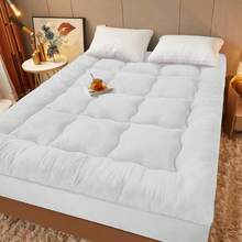 ALPSWAN Reversible Mattress Pad Cooling & Warm Mattress Topper 8-21" Deep Pocket Mattress Cover Quilted Fitted Soft Breathable Mattress Protector - 白色 - 查看 3
