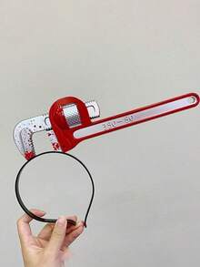 1/4件万圣节头箍见刺刀菜刀剪刀斧头锤仿真穿头吓人菜刀扣恐怖角色扮演道具头箍，万圣节恶作剧拍照道具