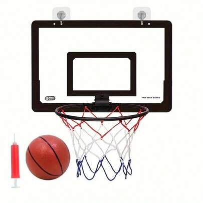 Foldable Indoor Basketball Hoop, Wall-Mounted Basketball Backboard, Includes 1 Basketball And 1 Air Pump, Space-Saving Design - Durable Structure - Suitable For Home Or Office Play, Indoor Entertainment And Games, Holiday Gifts, Indoor/Outdoor Sports, Great For Sports Activities And Home Decor, Basketball Accessories