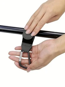 1PC PU Leather High Load Capacity Stroller Hook; Deluxe Universal Stroller Hook Accessories; Portable Carriage Bag Storage Stroller Clip, Premium Stroller Hook; High Load Universal Stroller Hook Accessories; Portable Stroller Bag Storage Stroller Hook, Faux Leather Stroller Hook, Multi-Functional And Durable Bag Rack, Convenient For Shopping And Traveling, The Perfect Gift For Parents. (Color Style Random) - Multicolor - View 4