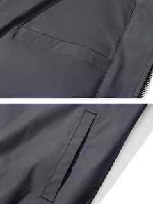 Cotrasen Men's Lightweight Jacket Bomber Jacket Spring Autumn Windbreaker Casual Running Golf Jackets - Dark Grey - View 5