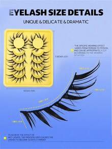 6/7 Pairs Wet Fox Eye Anime False Eyelashes, Cosplay Lashes, Thick Curly Wet Lashes, Makeup Tools - Black - View 6