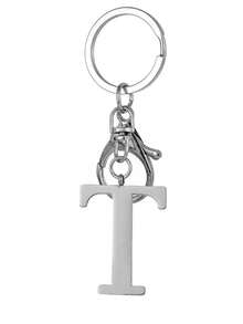 1pc Elegant Silver Letter Keychain, A-Z Alphabet Pendant, Fashionable Alloy Key Chain, Can Be Hung On Bags Or Car Keys, Perfect Accessory For Daily Use, Also A Great Gift For Couples, Friends And Family - Multicolor - View 21