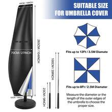 Banana-Shaped 210D Umbrella Cover With Buckle - Waterproof Durable Protection For Patio, Garden, Outdoor, Easy To Install Cover - Black - View 3