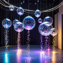 10/20 Pack LED Balloons, 24 Inches Light Up Balloons, Clear Helium Bobo Balloons, Glow Bubble With String Lights For Valentines Day, Halloween, Christmas, Wedding, Birthday Party Decoration - 彩色 - 查看 7