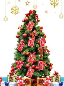 6pcs-Christmas Non-Woven Envelope,Christmas Felt Envelopes Letter To Santa Claus Xmas Candy Gift Embroidered Bag Christmas Tree Ornament, Christmas Tree Decoration Pendant Can Hold Candy Christmas Card Bag