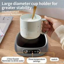 1pc Coffee Mug Warmer, Thermostatic Touch Heating Cup Mat With 3-Speed Temperature Control, Portable Constant Temperature Coffee Cup Heating Coaster, USB Powered Electric Smart Heating Pad Heater For Beverage, Milk And Tea, Ideal For Home & Office Use - 彩色 - 查看 3