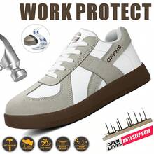 Women's Steel Toe Safety Shoes, Fashion Comfortable All-Season Breathable Sports Work Shoes, Anti-Smash Anti-Puncture Protective Labor Shoes For Industry, Construction, Warehouse, Garden, Outdoor, Unisex