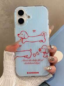 Ốp lưng điện thoại mềm dẻo hình chú chó sọc xanh dễ thương, tương thích với iPhone 17 Pro Max, 17 Pro, 17 Air, 15, 16, 17 Pro Max, 14 Pro, 13, 12, 11 Plus. Quà tặng sinh nhật mùa xuân. - Màu xanh lam - Xem 4