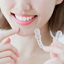 2 bandejas transparentes para clareamento e alisamento dos dentes, acessórios de higiene bucal sem odor para uso noturno, aliviam o ranger dos dentes