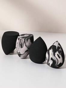 4PCS Makeup Sponge, Suitable For Cream And Powder Concealer, Loose Powder Makeup Applicator - Black - View 7
