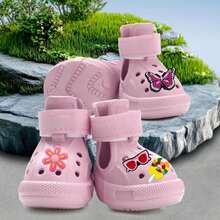 Dog Shoes For Hot Pavement,Non-Slip Waterproof Breathable Easy To Clean Put On And Take Off Dog Boots,Paw Protector For Hot Summer Roads Winter Snow (Pink, Size 8:(315"X256")(L*W)) - ColorA - 查看 4