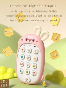 Juguete de teléfono de conejo lindo para bebé, regalo de juguete de sonido para bebés, juguete de canto con botón realista para calmar las emociones