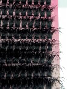 Nuove 200 pezzi di ciglia individuali 80D, spesse, arricciate, soffici e disordinate, di colore nero intenso, ciglia finte in mink di alta qualità, effetti di trucco alla moda, adatte per feste, viaggi e appuntamenti