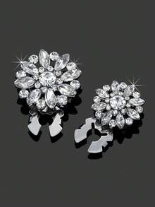 1/2/4pcs 19/24mm Rhinestone Button Covers For Women, Crystal Button Covers, Detachable Clip On Button Covers, Crystal Fancy Buttons For Clothing, Button Snaps With Pliers Press For Dress Suit Tux Shirt Accessories, Lead Color - Multicolor - View 3