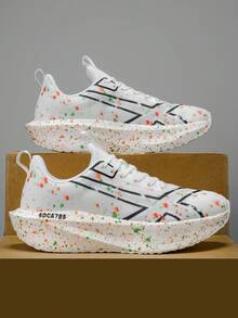 Men's Running Shoes - Lightweight, Breathable, Non-Slip Sports Shoes Suitable For Running, Jogging, Tennis And Gym - Casual Slip-On, Fabric Upper And EVA Sole, Suitable For All Seasons - White - View 5