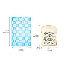 Miniso Doraemon Series Memory Bread Leisure Blanket, Featuring A Classic Bread Shape With Interesting Formula Prints, Soft And Comfortable, It Is Both A Pillow And A Quilt (1 PC) - Multicolor - View 7