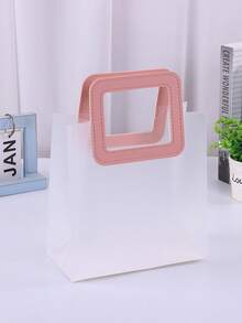 1pc Hand-Held Gift Bag, Frosted Gift Packaging Bag, Hand-Held Shopping Bag, Large-Capacity Gift Bag, Holiday Essentials, Suitable For Parties, Birthdays, Weddings, Festivals, Etc., Is A Perfect Choice For Gift Giving, Holiday Gifts.