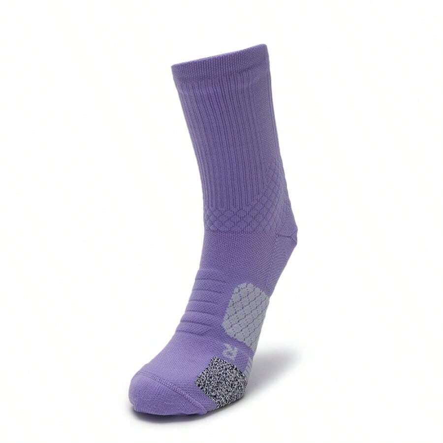 Under Armour 1pc Curry UA AD Playmaker Mid-PPL Basketball Socks, Casual Mid-Calf Socks - Purple - View 1