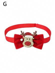 1 件圣诞限量版宠物领结，红色带有圣诞元素，迷你可爱领带适合宠物圣诞节，创意狗狗配饰，手工制作印刷差异属于正常现象，不影响使用 - 紅色 - 查看 20