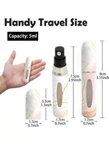 A 5ml Mini Marble Perfume Spray Bottle For Travel/Commuting Convenient To Carry Reusable, Unisex Fragrance Distribution Tools, Perfume, Pure Dew Packaging Tools, Family And Friends Birthday Gifts, Holiday Gifts, Portable Travel 5ml - 彩色 - 查看 6