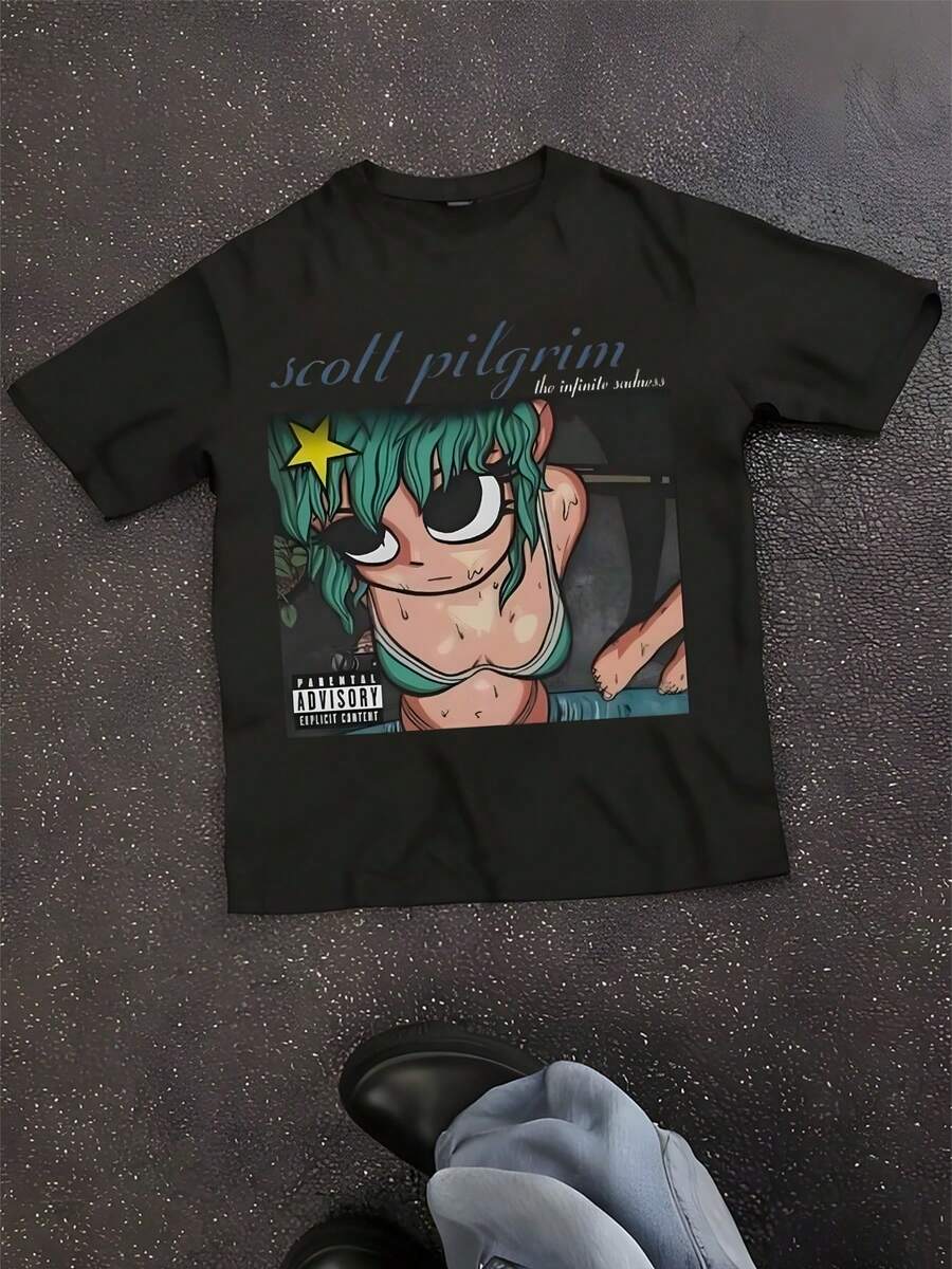 New Scott Pilgrim Shirt Ramona Flowers - 黑色 - 查看 1
