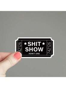 Nhãn dán vé Show Admit One - Hình dán mới lạ hài hước cho chai nước, máy tính xách tay, bàn làm việc, nhựa vinyl bền, tùy chọn nam châm dẻo, quà tặng vui nhộn theo chủ đề đại dịch - Nhiều màu - Xem 10