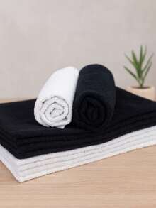 Kit 10 Toalhas de Rosto Salão de Beleza - Preto e Branco - Visão 3