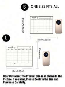 Calendario magnético de pizarra blanca para refrigerador, planificador familiar mensual, pizarra magnética, calendario de pizarra magnética, decoración de cocina, planificador mensual para refrigerador, accesorios de refrigerador para cuadro de tareas y planificación de menús (varios tamaños)