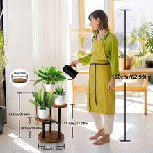 四层室内外植物架，金属木质结构，适用于各种室内植物，转角多层花草架，适用于阳台、花园、露台等场所。