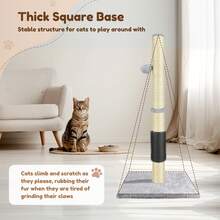 EFAN 80 CM Tall Pet Cat Scratching Board, Entertainment Toy For Cat, With Hemp Rope And Soft, Smooth Plush Covering, Vertical Scratching [Fully Extended], Modern And Stable Design, Specially Designed For Cats. - 80cm - View 6