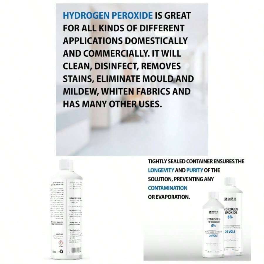 - Hydrogen Peroxide 6 Solution, 20 Vols, 500ml - 1 Litre - View 1