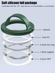 创意硅胶磁性手机支架，液态硅胶磁性指环握把，磁性手机支架，强力磁性指环握把防摔防滑兼容 、Android 手机，生日、家人、朋友礼物手机指环支架手机握把 - 彩色 - 查看 5