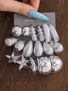 Set de 6-18 piezas de joyas de pendientes con tonos dorados ligeros y elegantes, adecuados para uso diario durante todo el año - Conjunto de pendientes CCB de oro - Ver 3