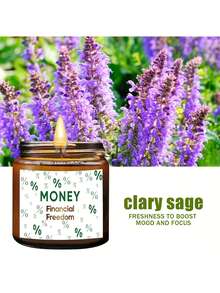 1pc, 100g Large Capacity, Long - Burning, Premium Soy Wax, Sea Salt And Sage Scented Candle, Modern Style, Brown Glass Jar, For Home Decoration/Gifting (For Girlfriend, Family, New Home, Party, Holiday Scenarios)