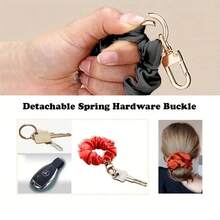 1 Women's Wrist Keychain Elastic Car Keychain - Fashionable And High-End - 黑色 - 查看 5