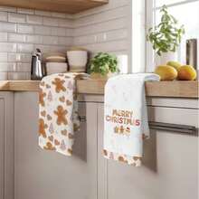 MEMNUN 2 Stücke Weihnachts-Lebkuchenmann & Weihnachtsbaum Weihnachtsmann Herz Fröhliche Weihnachten bedruckte Küchentücher, Geschirrtücher, Handtücher, Geschirrtücher, 15,75*23,62 Zoll (40*60 cm) super weich und saugfähig Mikrofaser moderne Reinigungstücher, Weihnachtsdekoration, Heimdekoration, Küchendekoration, Backen Geschirrtücher, Geschirrtücher, Küchenhelfer, maschinenwaschbar, geeignet für Restaurant, Küche, Weihnachtsferien Dekoration und Geschenke, ganzjährig