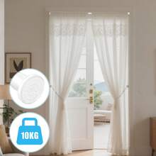 1/2pcs Black No-Drill Adjustable Length Curtain Rod, Shower Curtain Rod - Minimalist Iron Extendable Curtain Rod, Suitable For Kitchen, Bathroom, Wardrobe, Shoe Rack - Black - View 8