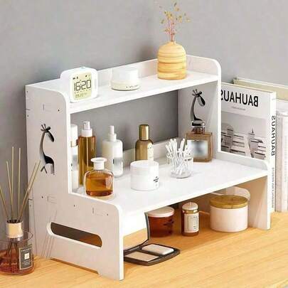 pequeño stante de almacenamiento de cosméticos multifuncional de escritorio de doble capa, 1 pieza Organizador de escritorio de bricolaje Estante de almacenamiento de baño Estante de almacenamiento diverso Estante de almacenamiento para el hogar Organizador del hogar Combinación de cosméticos Organizador de computadora, estante de almacenamiento de computadora de oficina, suministros de aprendizaje, caja de almacenamiento de juguetes para computadora, suministros de oficina, accesorios de computadora para oficina, hogar, escuela