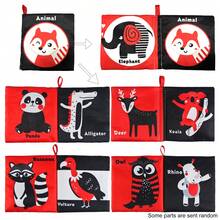 1pc High Contrast Baby Cloth Book, Animals Insects Cognition Soft Books Infant Crib Toys Early Educational Toy