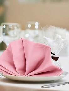 Minimalist Pink Polyester Napkins, Suitable For Restaurant, Kitchen, Wedding, Party, Banquet, Table Decor, Daily Home Decor - Hồng - Xem 1