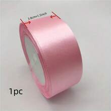 1 卷浅粉色/红色涤纶丝带花束包装丝带（尺寸 0.6/1/1.5/2/2.5/3.8/5 厘米），适用于 DIY 工艺品、礼品包装、婚礼装饰、蝴蝶结制作、婚礼糖果盒包装、圣诞节和派对装饰、婚礼请柬、节日装饰