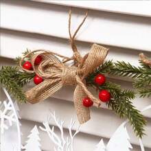 1pc Christmas Ironwork Hollowed-Out Decorative Pendant,"Christmas" Pine Deer Bow Metal Hollowed-Out Ornament,Christmas Creative And Simple Garland Doorplate,New Year Christmas Party Decoration