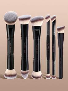 MAANGE Bộ cọ trang điểm chuyên nghiệp hai đầu (2/3/4/5/6/8/10/13/14 món), kèm hộp giấy, bao gồm cọ tán kem nền, cọ tạo khối, cọ má hồng, cọ phấn phủ, cọ tán phấn mắt, cọ che khuyết điểm, cọ highlight, cọ pha trộn, lông cọ mềm mại, nhỏ gọn, tiện mang theo, thích hợp du lịch, quà tặng cho phụ nữ/bé gái. - màu đen - Xem 18